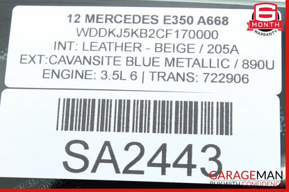10-13 Mercedes W207 E350 E550 Coupe Rear Left Side Quarter Window Glass OEM