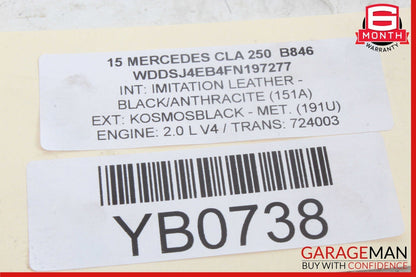 12-20 Mercedes W117 CLA250 Right Side Exterior Door Handle Keyless Go OEM
