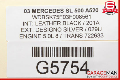 03-08 Mercedes R230 SL500 Rear Left Luggage Seat Belt Retractor Speaker Assembly