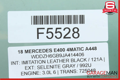 16-18 Mercedes W213 E300 E400 Rear Right Passenger Side Door Window Auto Glass