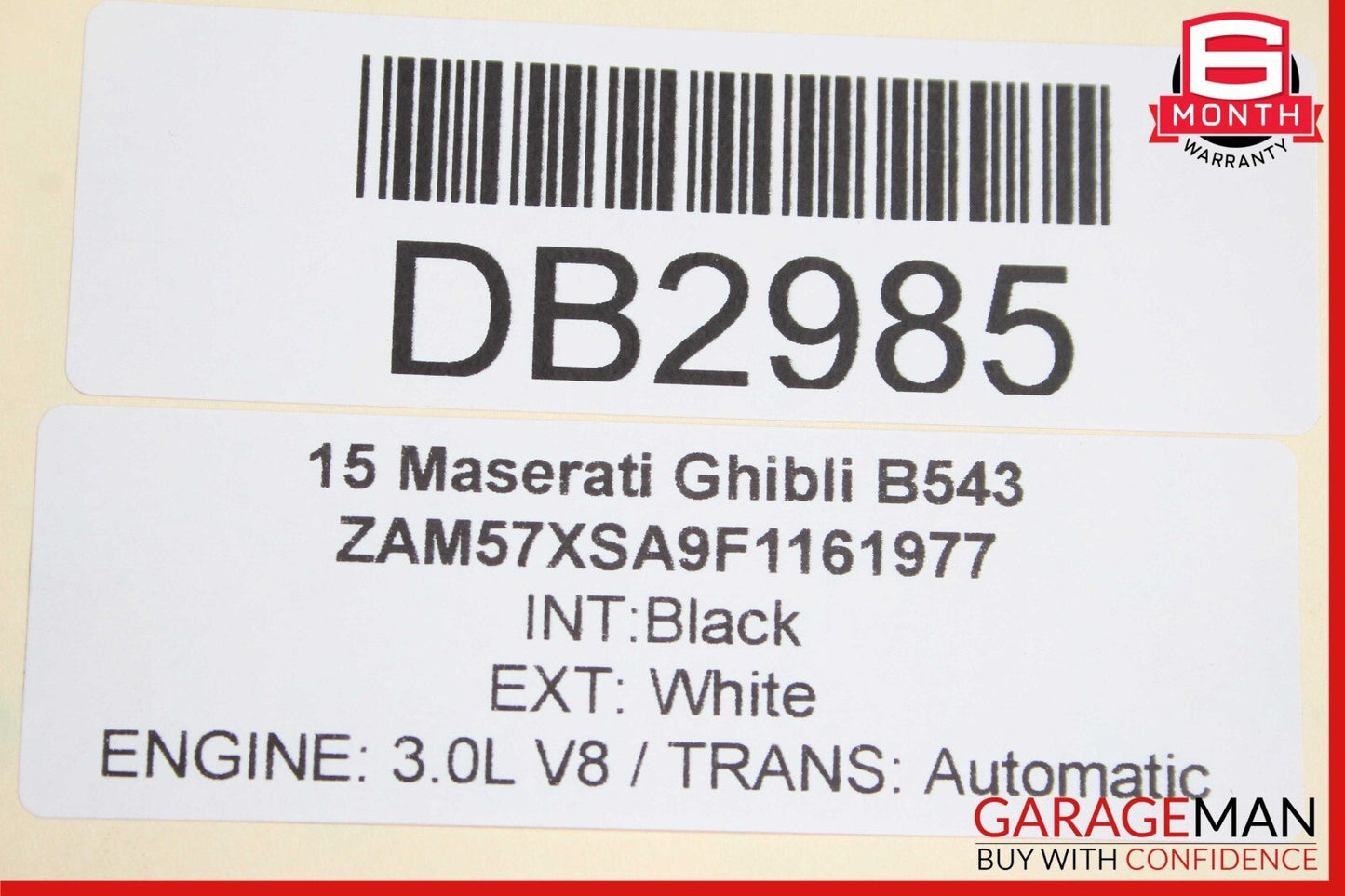 14-17 Maserati Ghibli M157 Front Right Side Top Upper Seat Cushion Cover Black