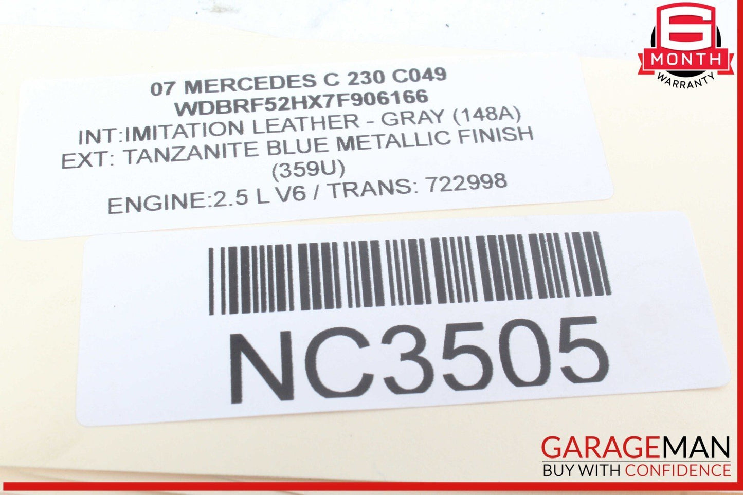 05-12 Mercedes W203 C230 Right Side Engine Camshaft Cam Shaft Exhaust OEM
