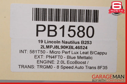 19-21 Lincoln Nautilus Rear Right Side Interior Door Panel Cover Trim OEM