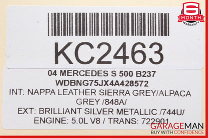 00-06 Mercedes W220 S500 Rear Left Side Exterior Door Handle Brilliant Silver