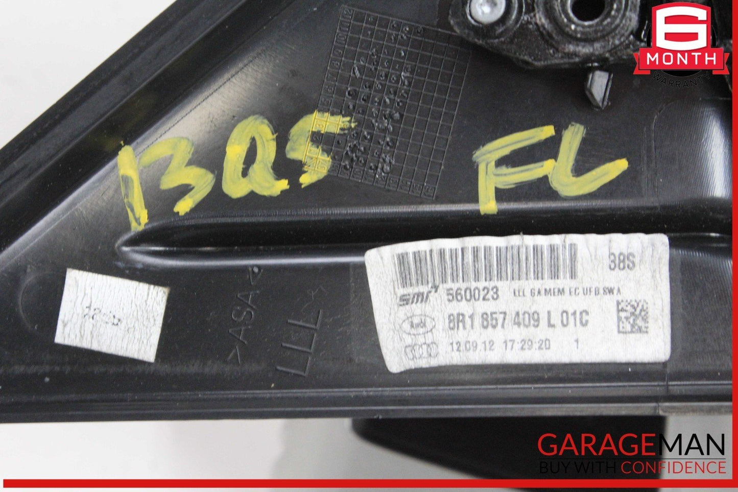 09-17 Audi Q5 SQ5 Front Left Driver Side Door Rear View Mirror 8R1857409L OEM