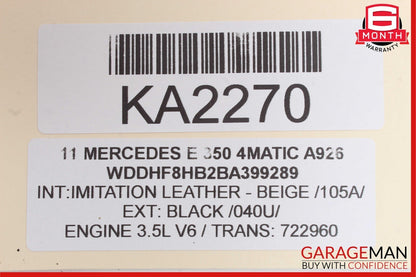 08-16 Mercedes W212 E350 C300 Rear Right Side Door Lock Latch Actuator OEM