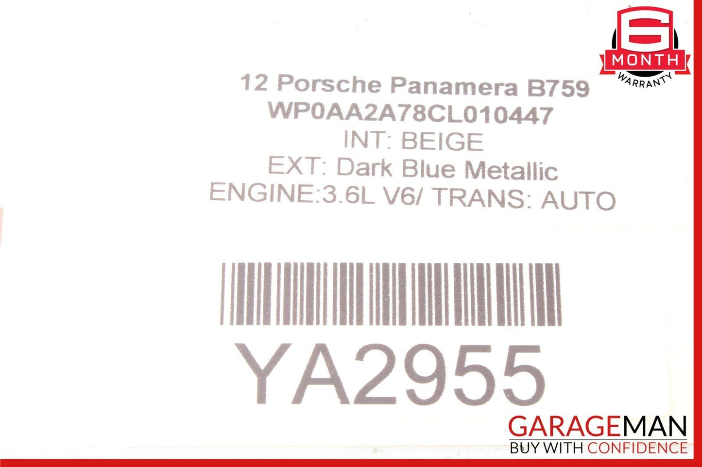10-16 Porsche Panamera 970 Rear Right Exterior Door Handle w/ Lock Actuator Set