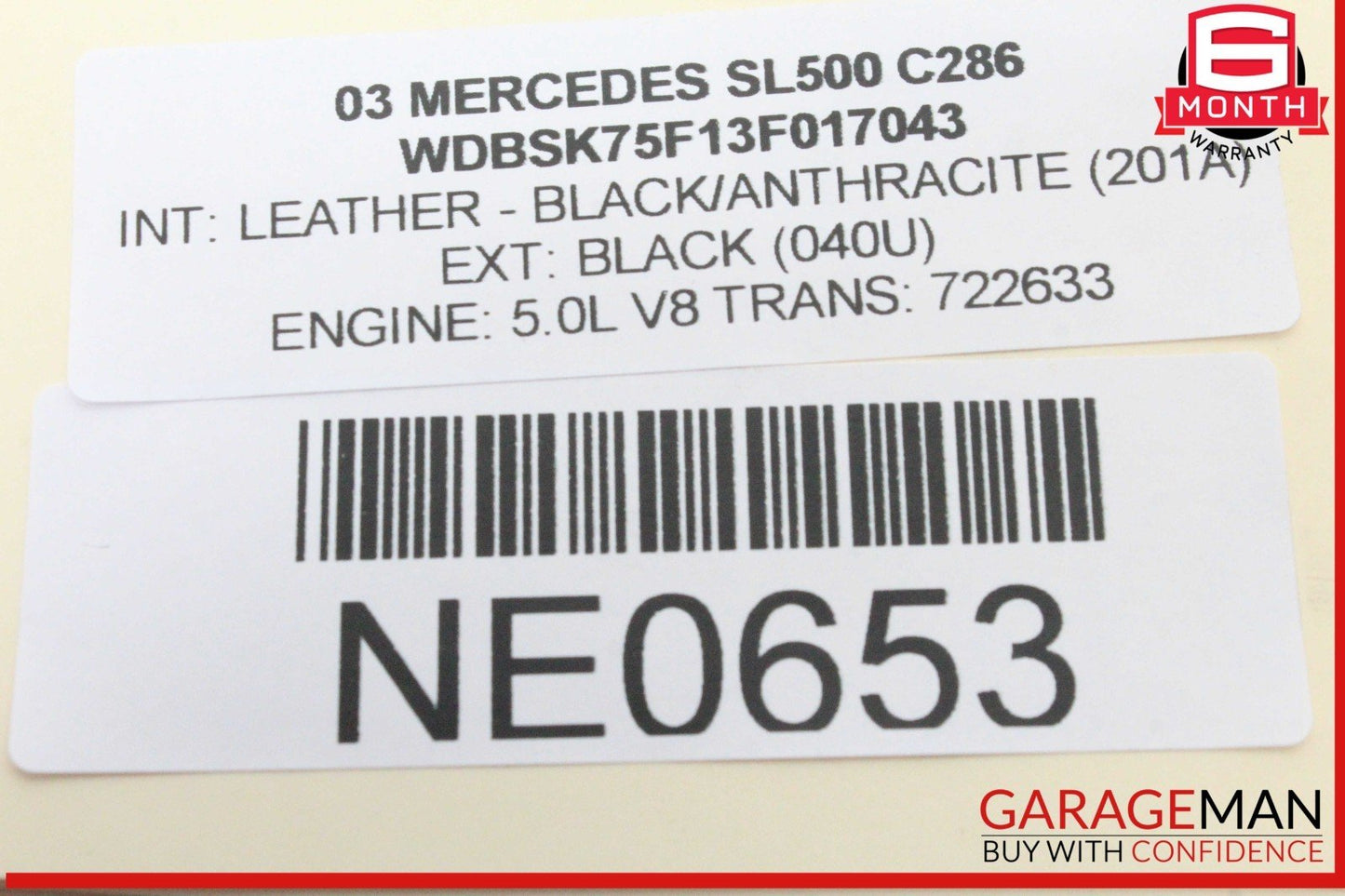 03-12 Mercedes R230 SL500 Convertible Left Main Top Drive Lift Cylinder OEM