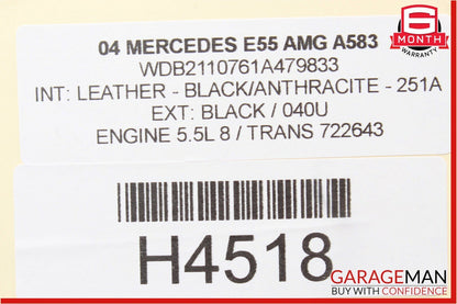 03-09 Mercedes W211 E350 E55 AMG Front Right Side Exterior Door Handle Black