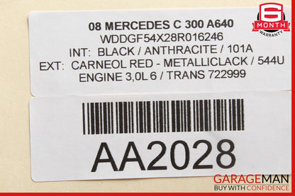 08-11 Mercedes W204 C300 C63 AMG Sedan Rear Right Side Taillight Tail Light Lamp