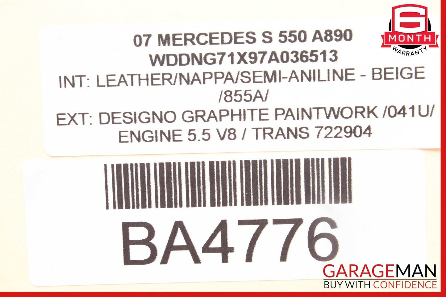 07-13 Mercedes W221 S550 CL500 Steering Column Control Switches Assembly OEM