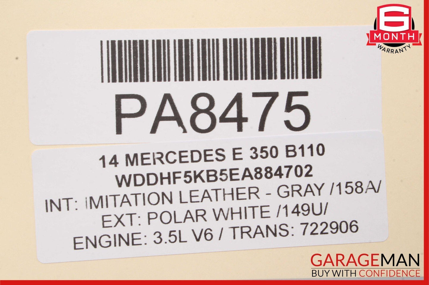 10-16 Mercedes W212 E350 E400 Front Right Side Top Upper Seat Cushion Gray