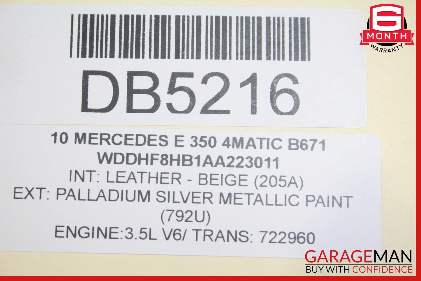 10-13 Mercedes W212 E350 Front Right Interior Door Panel Assy Beige OEM