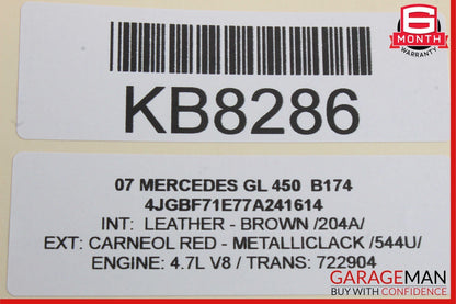 07-12 Mercedes GL450 ML450 R500 Seat Headrest Screen Monitor Display Trim Brown