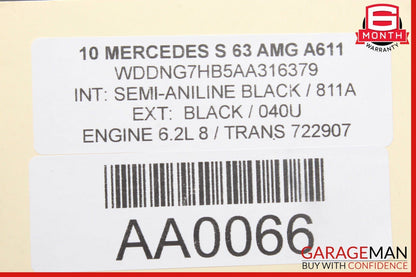 07-13 Mercedes W221 S550 S600 Rear Center Console AC A/C Air Vent 2218300754 OEM