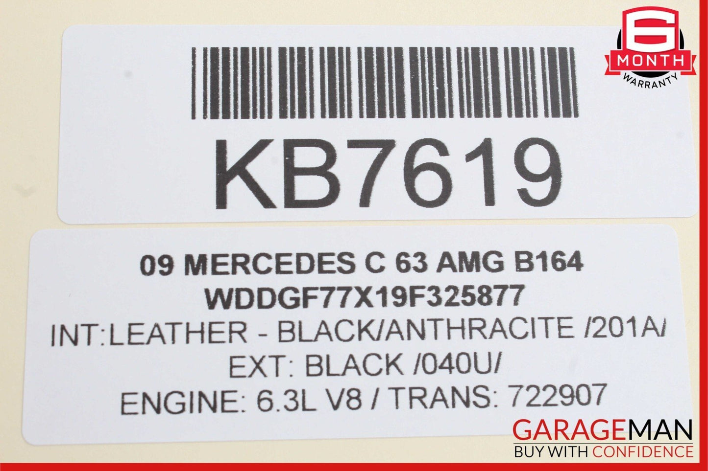 08-14 Mercedes W204 C63 AMG Front Right Side Sun Visor Sunvisor Shade Cover OEM