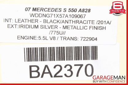 07-13 Mercedes W221 S550 S63 AMG Rear Right Side Exterior Door Handle Keyless Go