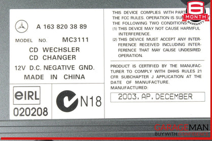 98-05 Mercedes W163 ML350 ML500 6 Disc Disk CD Changer OEM