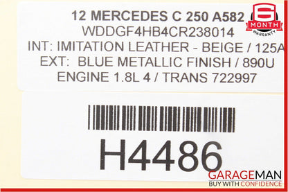 12-14 Mercedes W204 C250 C300 Rear SAM Fuse Box Relay Module Assembly