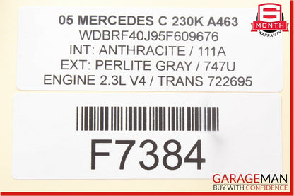 05-07 Mercedes W203 C230 C55 AMG Rear Left Driver Side Exterior Door Handle OEM