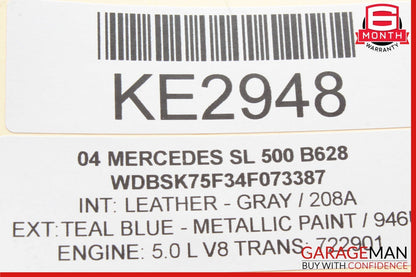 03-12 Mercedes R230 SL500 CLK500 Window Regulator Motor Front Left Side OEM