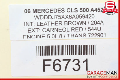 06-11 Mercedes W219 CLS500 Rear Right Passenger Door Window Regulator Motor OEM