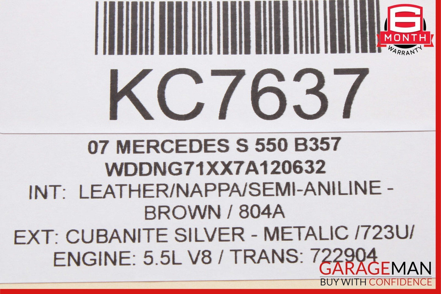 07-13 Mercedes W221 S550 S63 AMG Rear Right Side Window Regulator Motor OEM