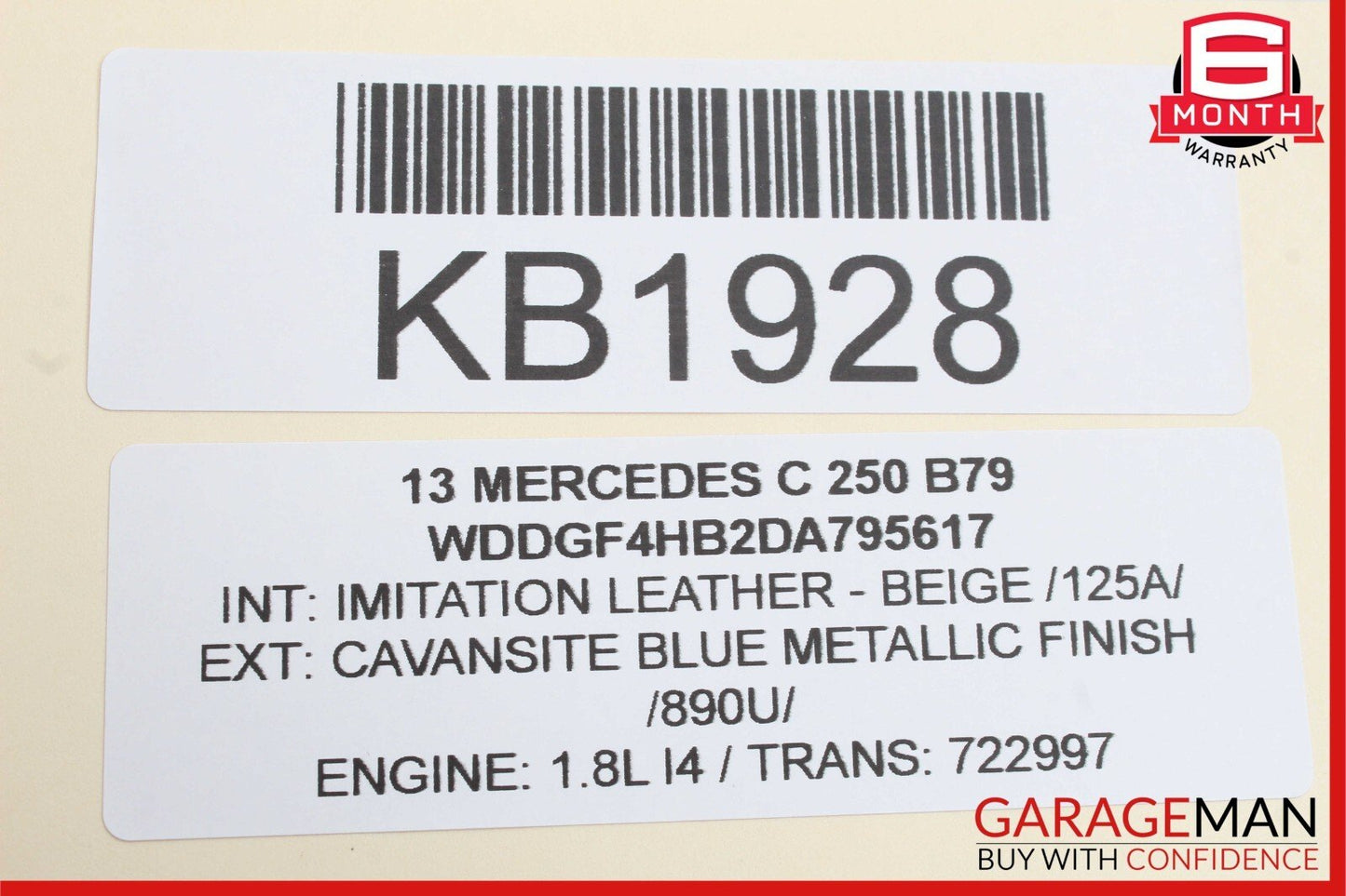 12-14 Mercedes W204 C250 Right Passenger Exterior Door Handle Keyless Go Blue