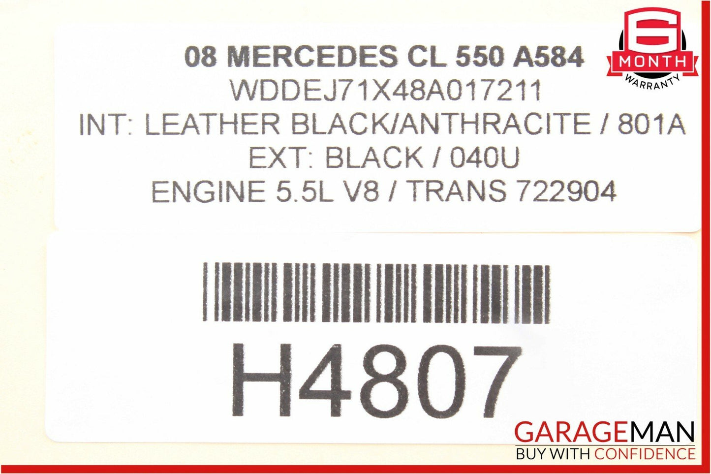 07-14 Mercedes W216 CL550 Rear Right Side Door Window Regulator Motor Frame