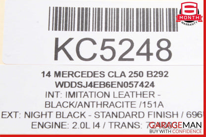 14-18 Mercedes W117 CLA250 Rear Left Driver Side Exterior Door Handle Black OEM