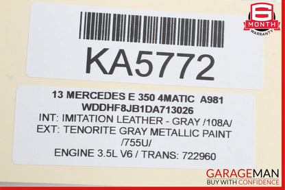 08-14 Mercedes W212 E350 4Matic Rear Right Side Door Lock Latch Actuator OEM