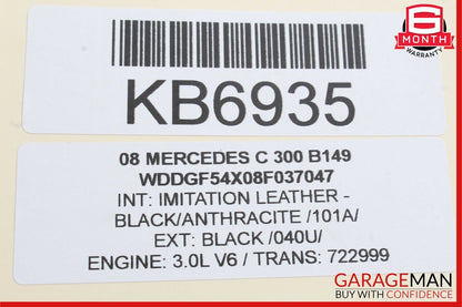 06-13 Mercedes W204 C300 R350 CLK350 Engine Cylinder Head Cover Left Side OEM