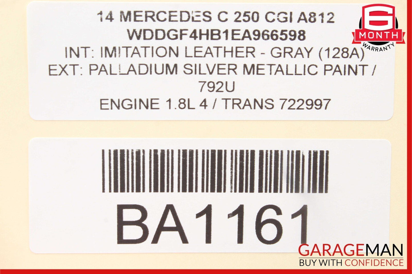 08-14 Mercedes W204 C250 Rear Left Driver Side Exterior Door Handle Silver OEM