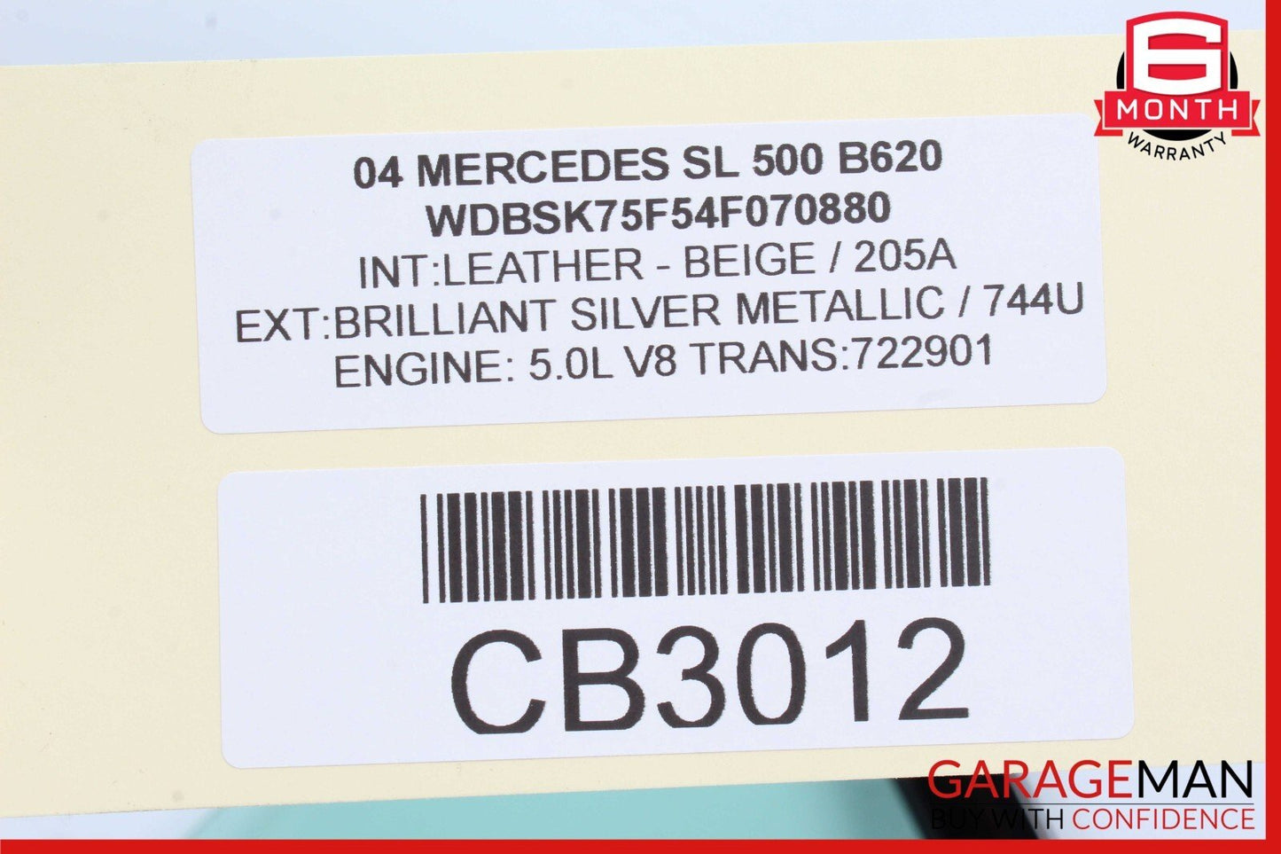 03-12 Mercedes R230 SL500 Rear Left Side Door Window Quarter Auto Glass Clear