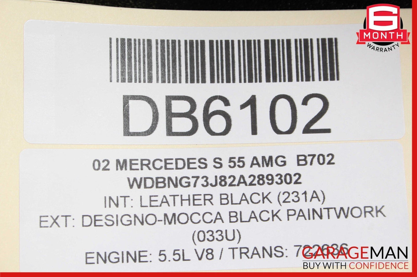 03-06 Mercedes W220 S55 S65 AMG Rear Bottom Lower Seat Cushion Brown OEM