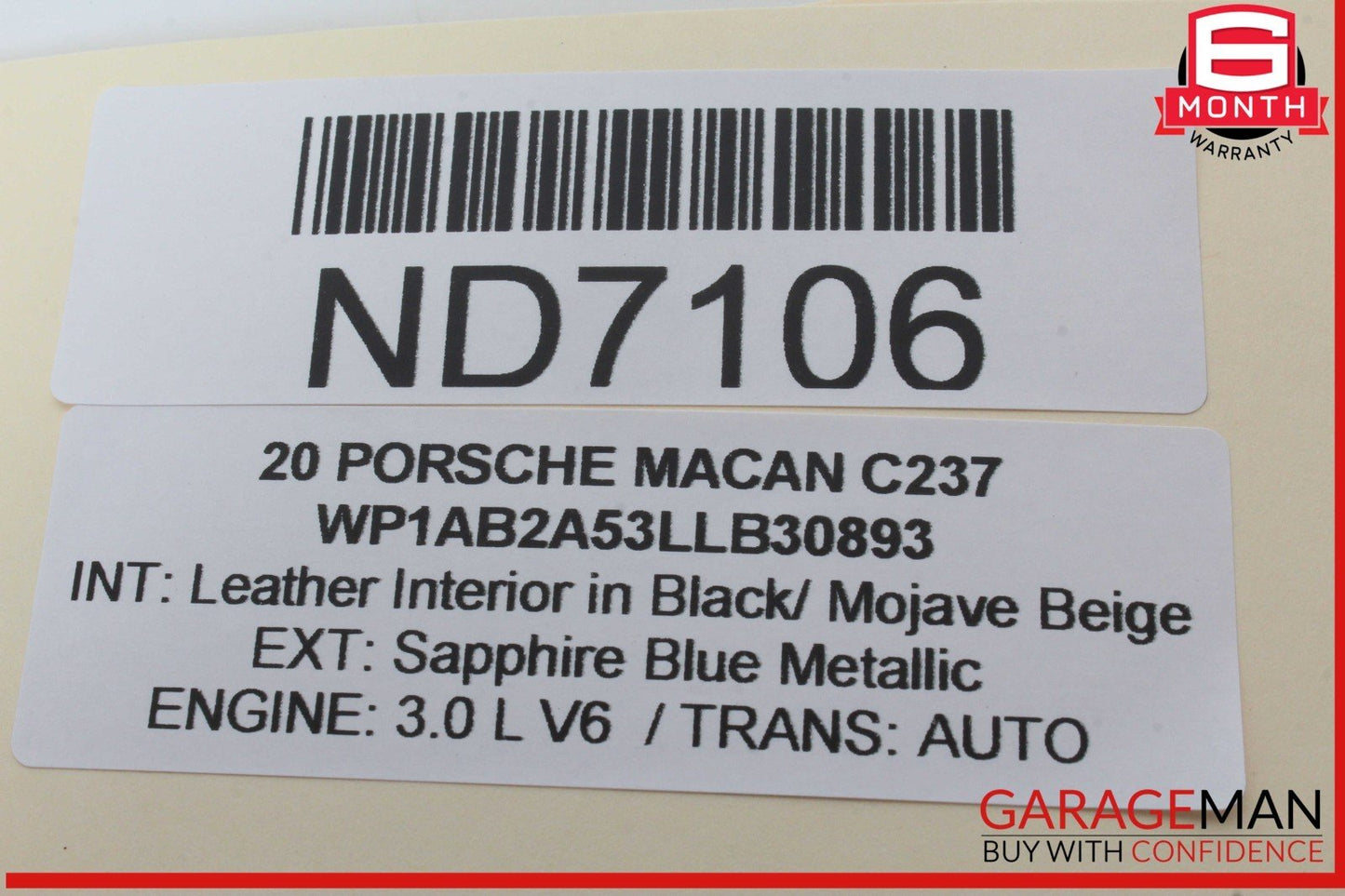 15-24 Porsche Macan 95B Front Right Side Dash Knee SRS Airbag Air Bag OEM