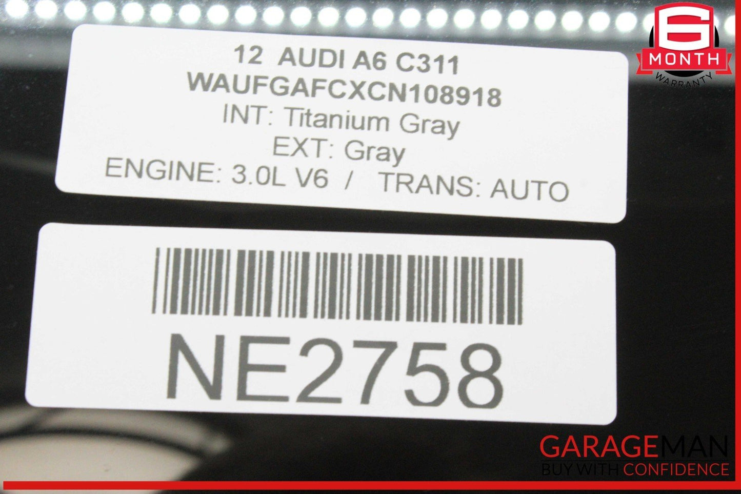 12-18 Audi A6 S6 Rear Left Driver Side Door Window Glass OEM