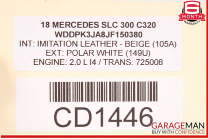 12-20 Mercedes R172 SLC300 SLK350 Rear Axle Differential Diff Carrier OEM