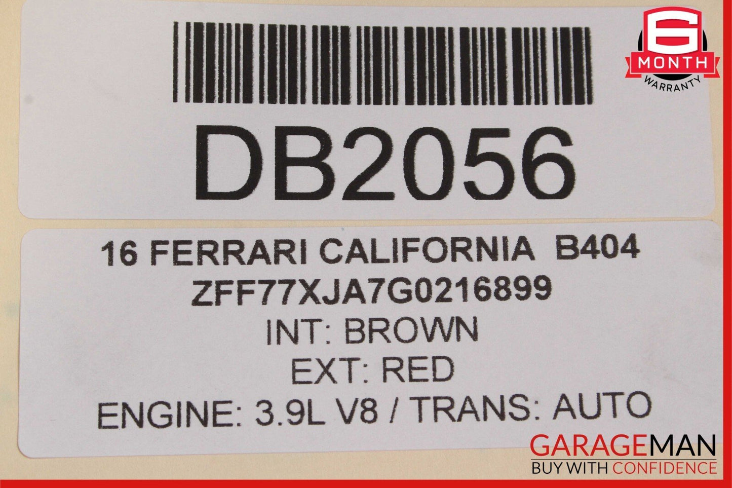 15-18 Ferrari California T Front Left Side Exterior Door Shell Panel Cover Red