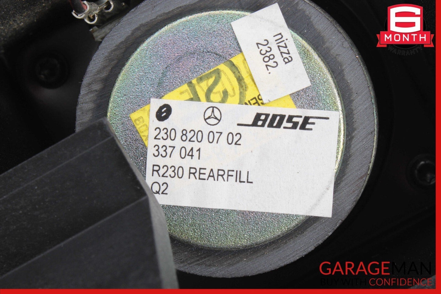 03-08 Mercedes R230 SL500 Rear Left Seat Belt Retractor Luggage w/ Speaker OEM