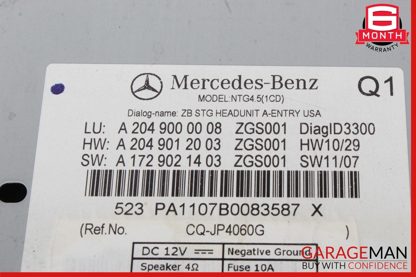 12-14 Mercedes W204 C250 C300 C350 Navigation Navi Comand Head Unit CD Audio OEM