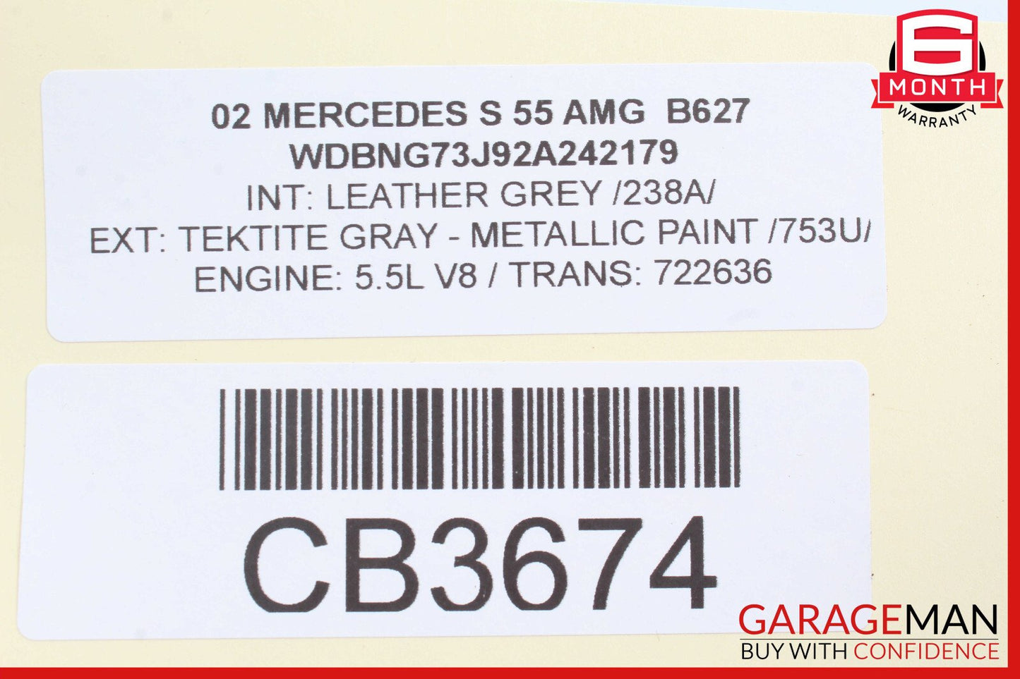 00-02 Mercedes W220 CL500 S430 CL55 AMG Steering Wheel Air Bag Airbag SRS OEM