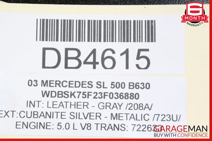 03-06 Mercedes R230 SL500 Engine Motor Cooling Radiator Fan Shroud A/C Condenser