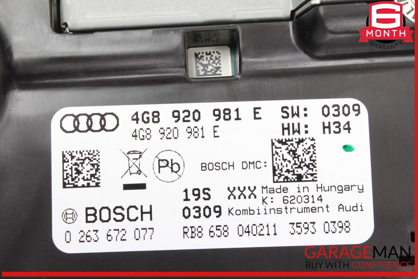 2012 Audi A7 - Speedometer Instrument Cluster PN: 4G8920981E