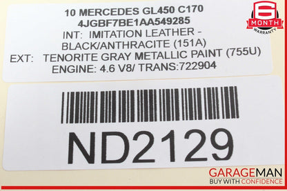 06-13 Mercedes X164 GL450 Rear Trunk Lid Liftgate Tail Gate Handle 1647401193
