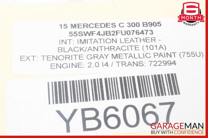 15-20 Mercedes W205 C300 C63 AMG S Front Left Side Exterior Door Handle Black