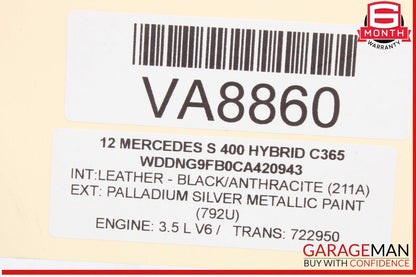 05-13 Mercedes W221 S400 Hybrid Front Right Engine Timing Chain Cover Plate OEM