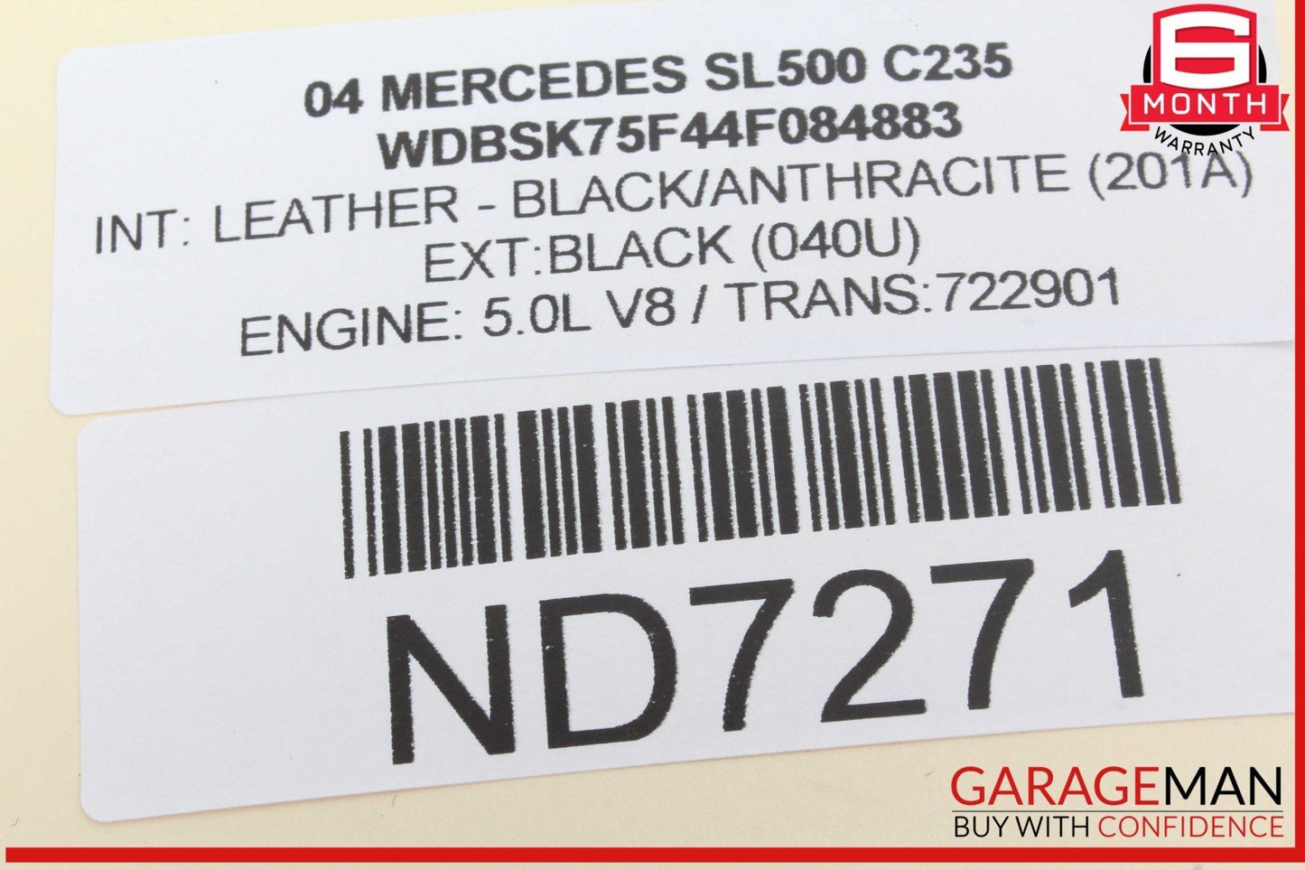 03-12 Mercedes R230 SL500 SL55 SL600 Front Right Side Door Control Module OEM
