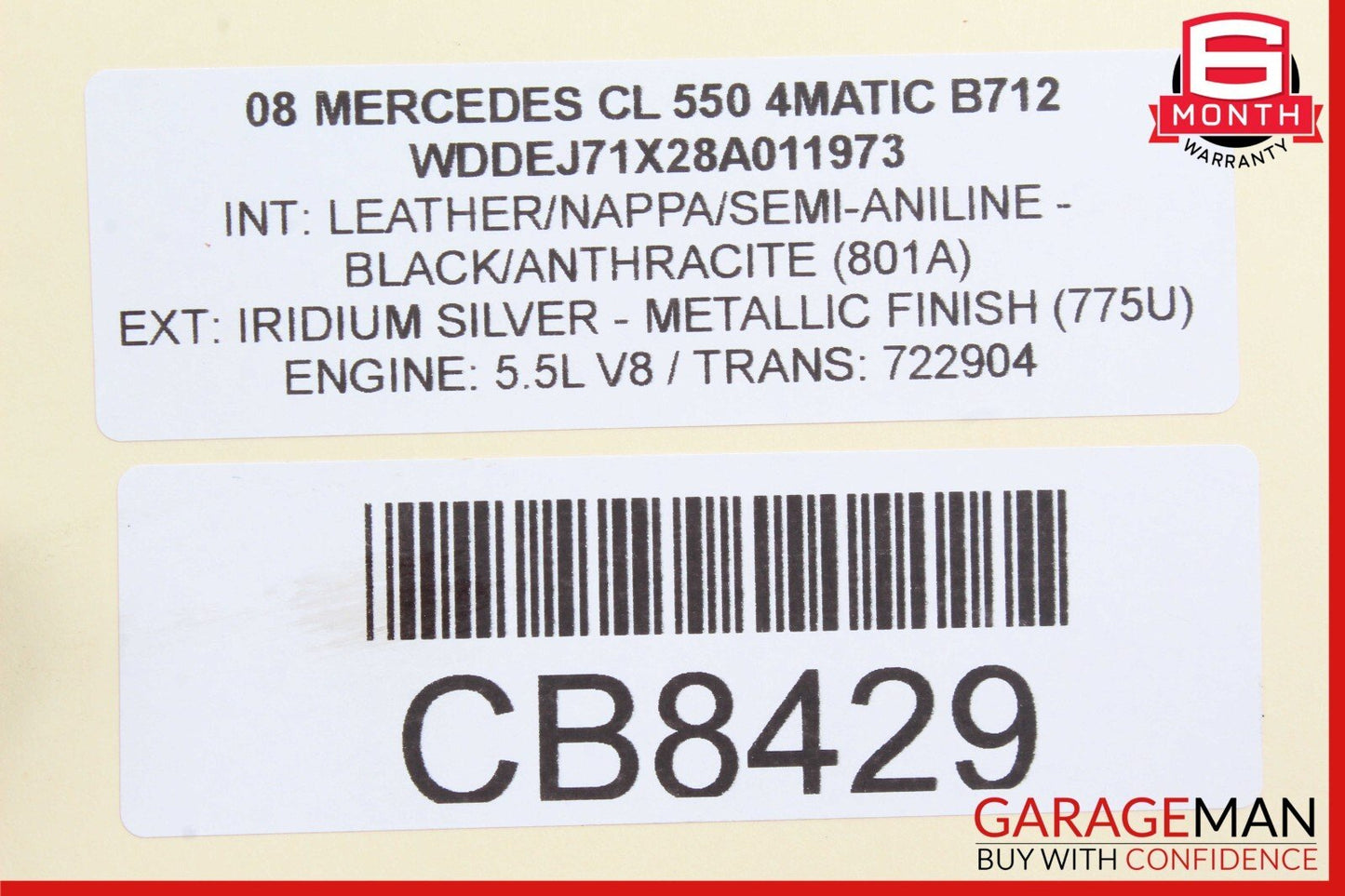 03-14 Mercedes W216 CL550 SL500 Window Regulator Motor Front Right Side OEM