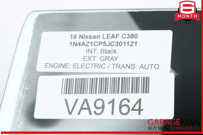13-24 Nissan Leaf Rear Left Driver Side Door Window Glass 823013NF1A OEM